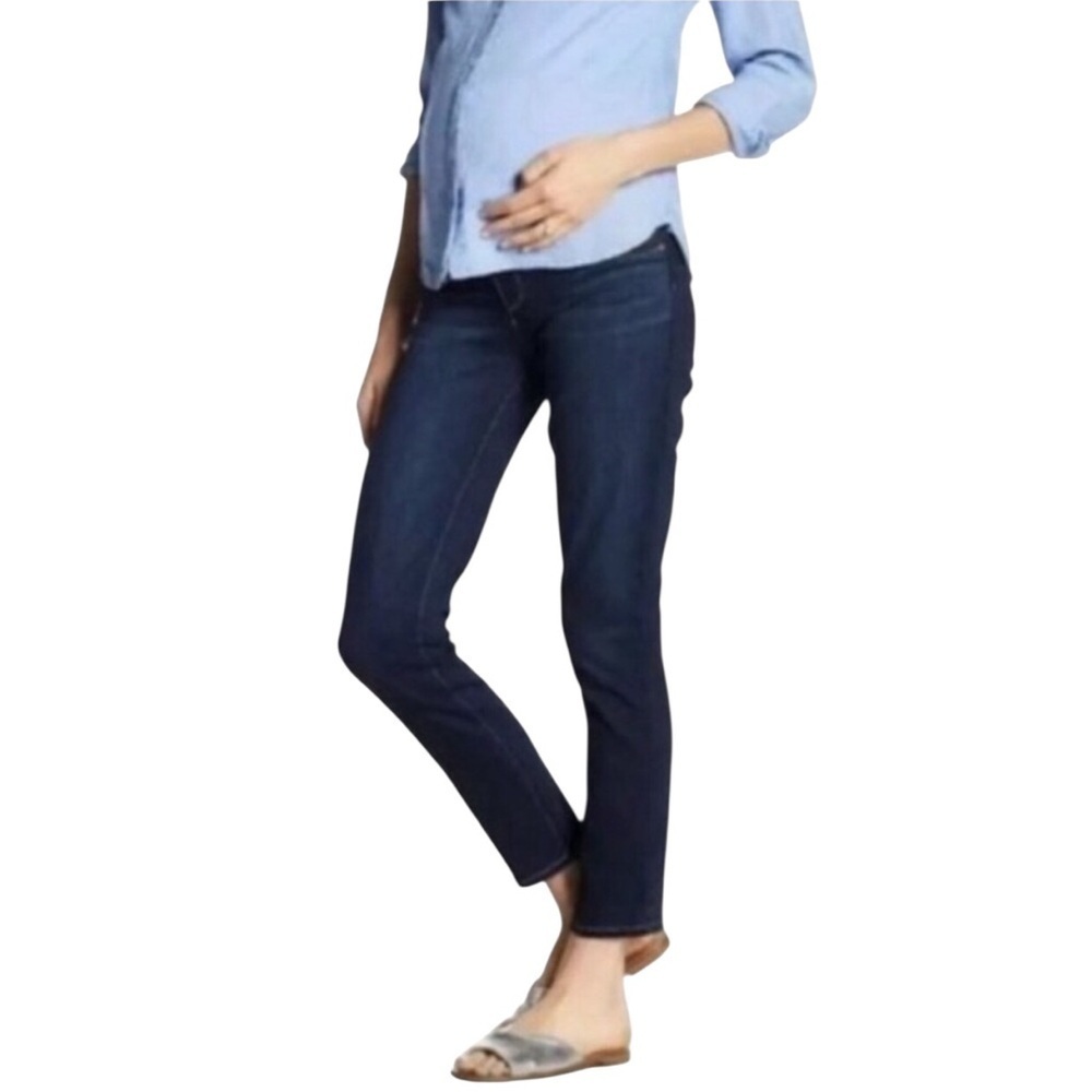 PAIGE Maternity Verdugo Ankle Dark Wash Skinny Jeans in Mona Size 26